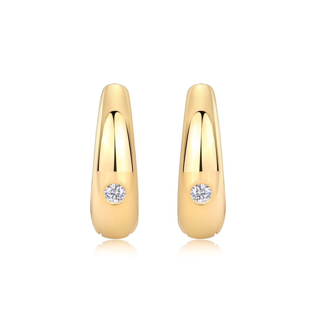 Lacrima Moissanite Teardrop Stud Earrings in Gold-Tone Sterling Silver