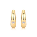 Lacrima Moissanite Teardrop Stud Earrings in Gold-Tone Sterling Silver