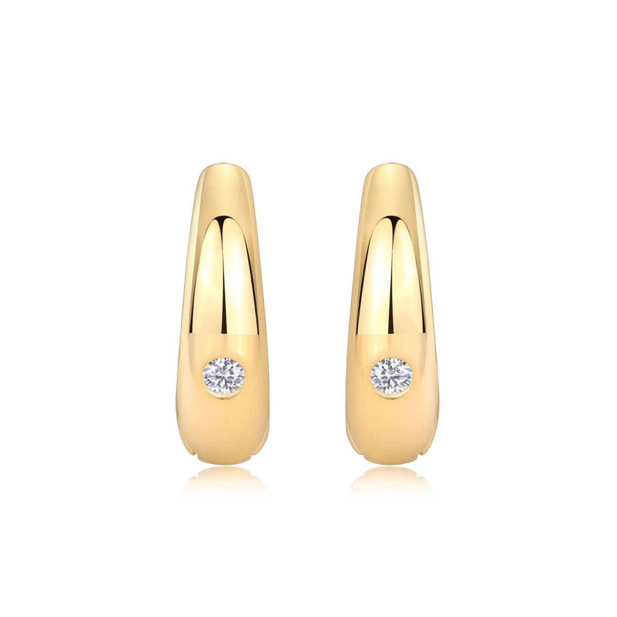 Lacrima Moissanite Teardrop Stud Earrings in Gold-Tone Sterling Silver