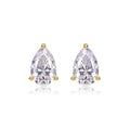 Foglia Moissanite Pear Stud Earrings in Gold-Tone Sterling Silver