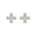 Croce Moissanite Cross Stud Earrings in Gold-Tone Sterling Silver