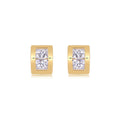 Rombo Moissanite Stud Earrings in Gold-Tone Sterling Silver