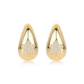 Cometa Moissanite Teardrop Stud Earrings in Gold-Tone Sterling Silver