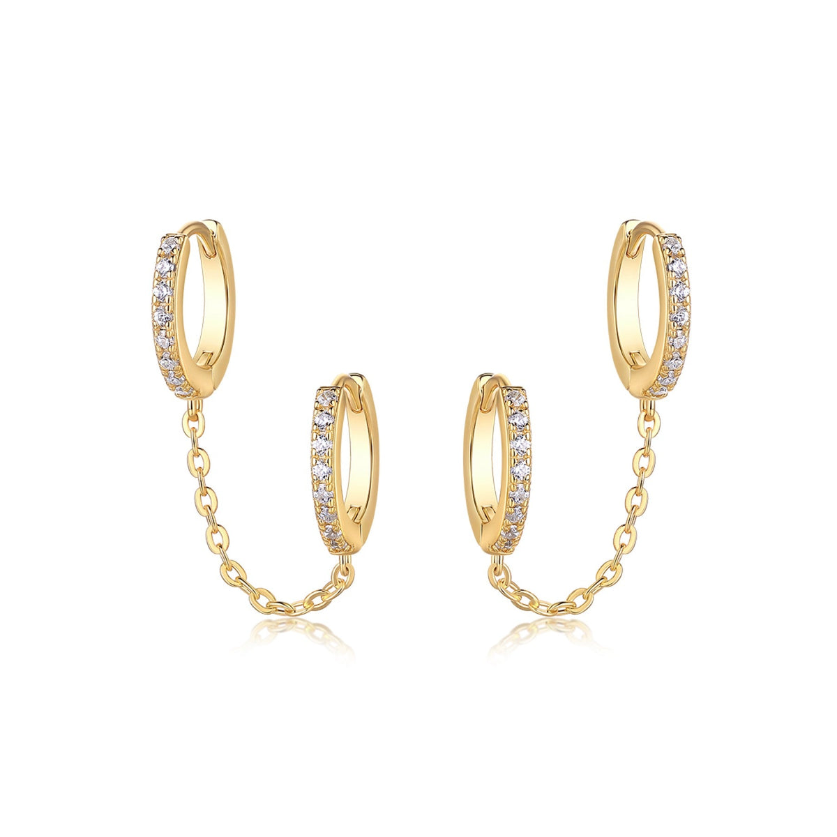 Manchette Moissanite Ear Cuff Earrings in Gold-Tone Sterling Silver