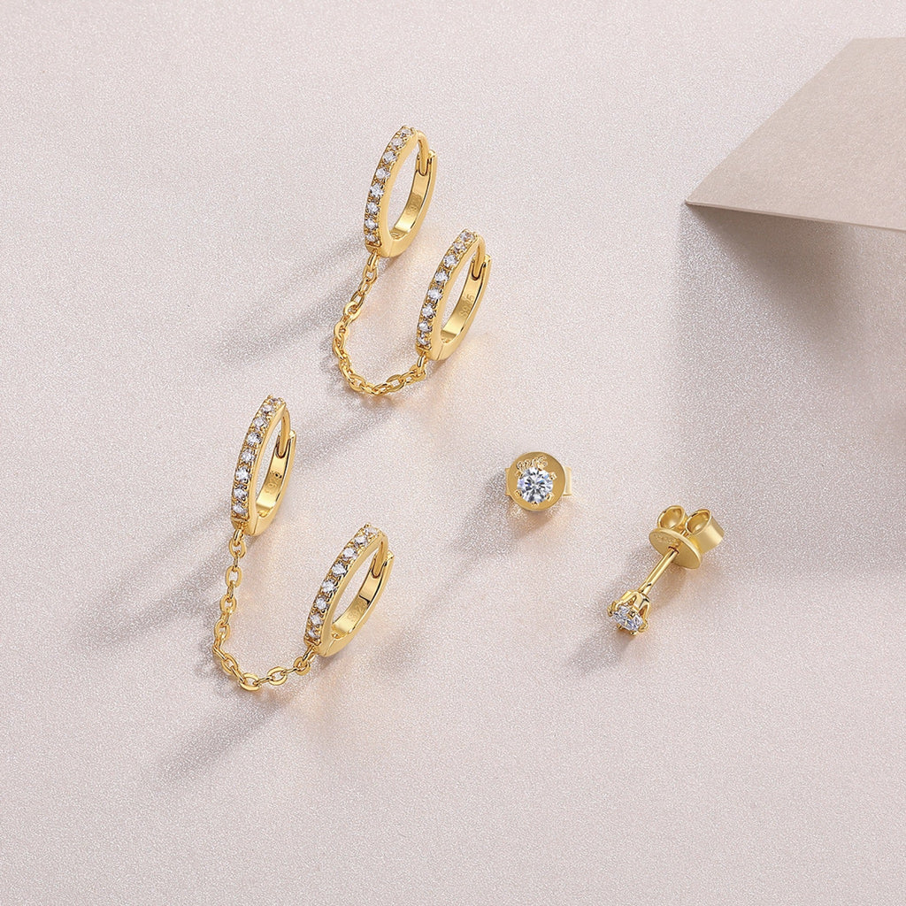 Manchette Moissanite Ear Cuff Earrings in Gold-Tone Sterling Silver