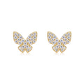 Ala Moissanite Butterfly Stud Earrings in Gold-Tone Sterling Silver
