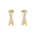 Incrocio Moissanite Huggie Hoop Earrings in Gold-Tone Sterling Silver