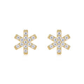 Fiocco Moissanite Snowflake Stud Earrings in Gold-Tone Sterling Silver
