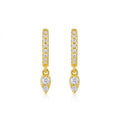 Punta Moissanite Drop Huggie Hoop Earrings in Gold-Tone Sterling Silver
