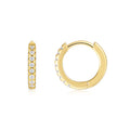 Cerchio Moissanite Huggie Hoop Earrings in Gold-Tone Sterling Silver