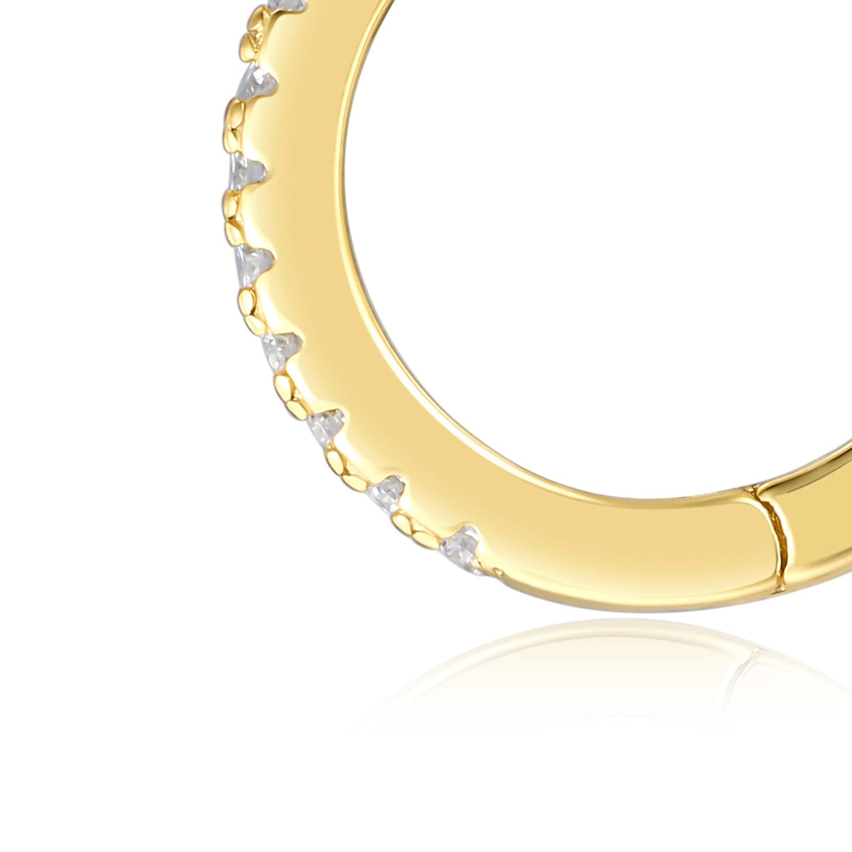 Orbita Moissanite Huggie Hoop Earrings in Gold-Tone Sterling Silver