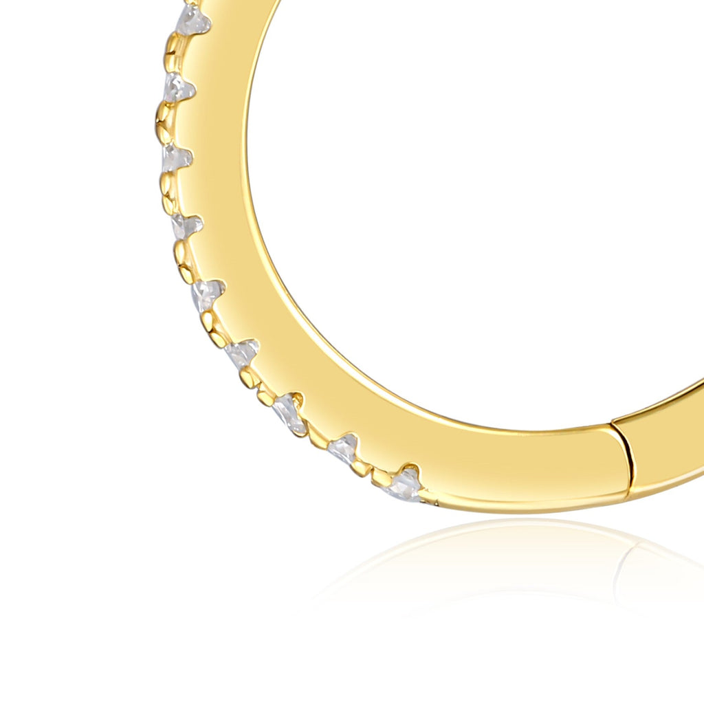 Luce Moissanite Huggie Hoop Earrings in Gold-Tone Sterling Silver