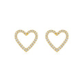Amore Moissanite Heart Stud Earrings in Gold-Tone Sterling Silver