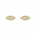 Occhio Moissanite Stud Earrings in Gold-Tone Sterling Silver