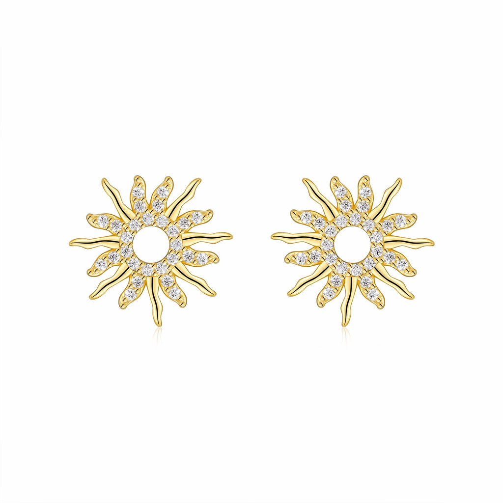 Raggio Moissanite Star Stud Earrings in Gold-Tone Sterling Silver