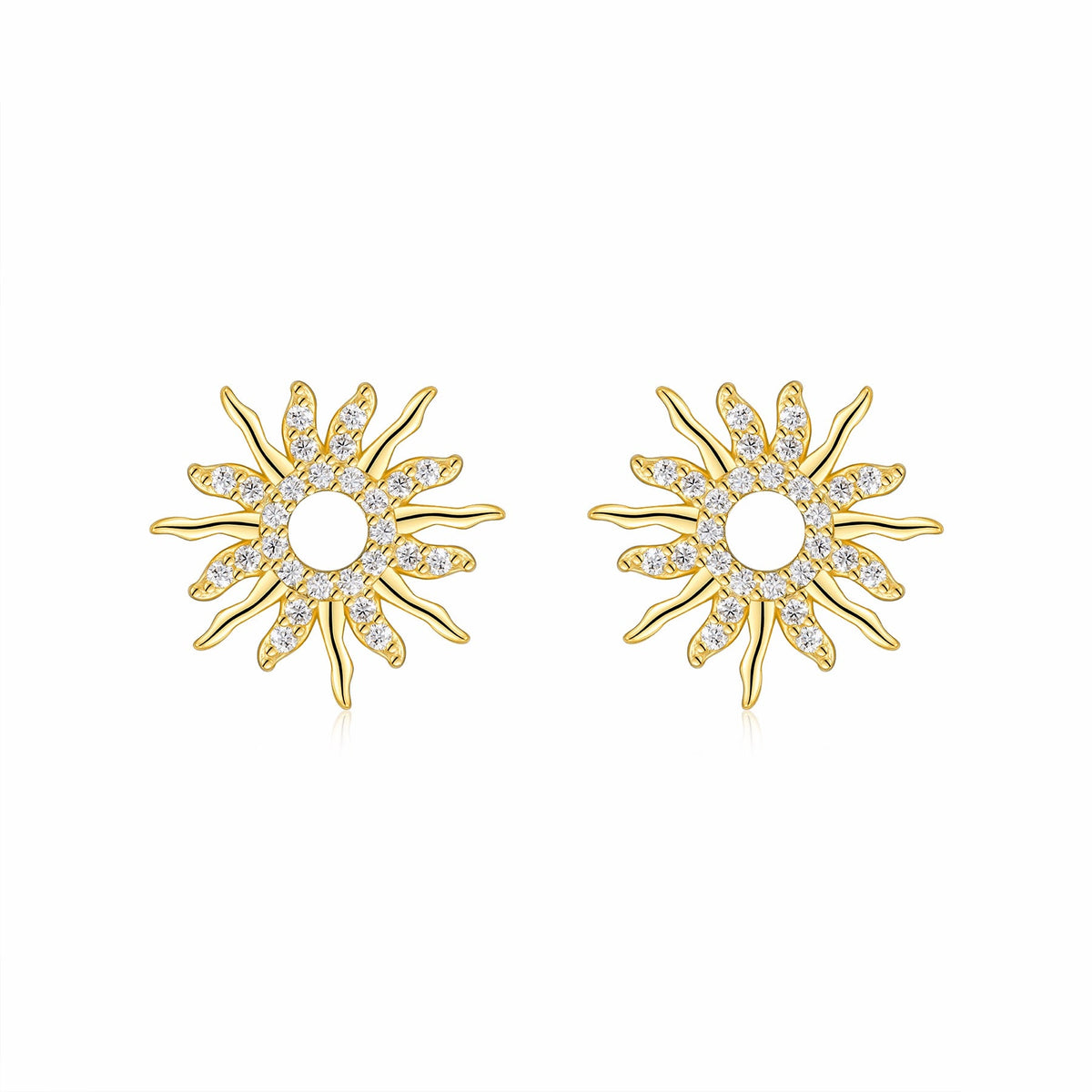 Raggio Moissanite Star Stud Earrings in Gold-Tone Sterling Silver