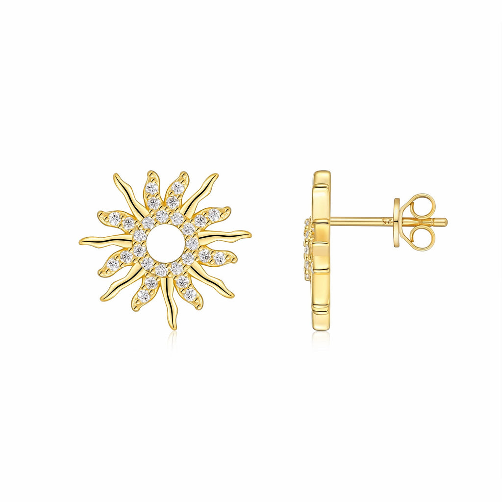 Raggio Moissanite Star Stud Earrings in Gold-Tone Sterling Silver