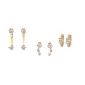Gradino Moissanite Drop Stud Set Earrings in Gold-Tone Sterling Silver