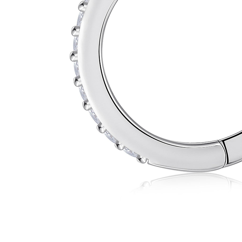 Rima Moissanite Huggie Hoop Earrings in Sterling Silver