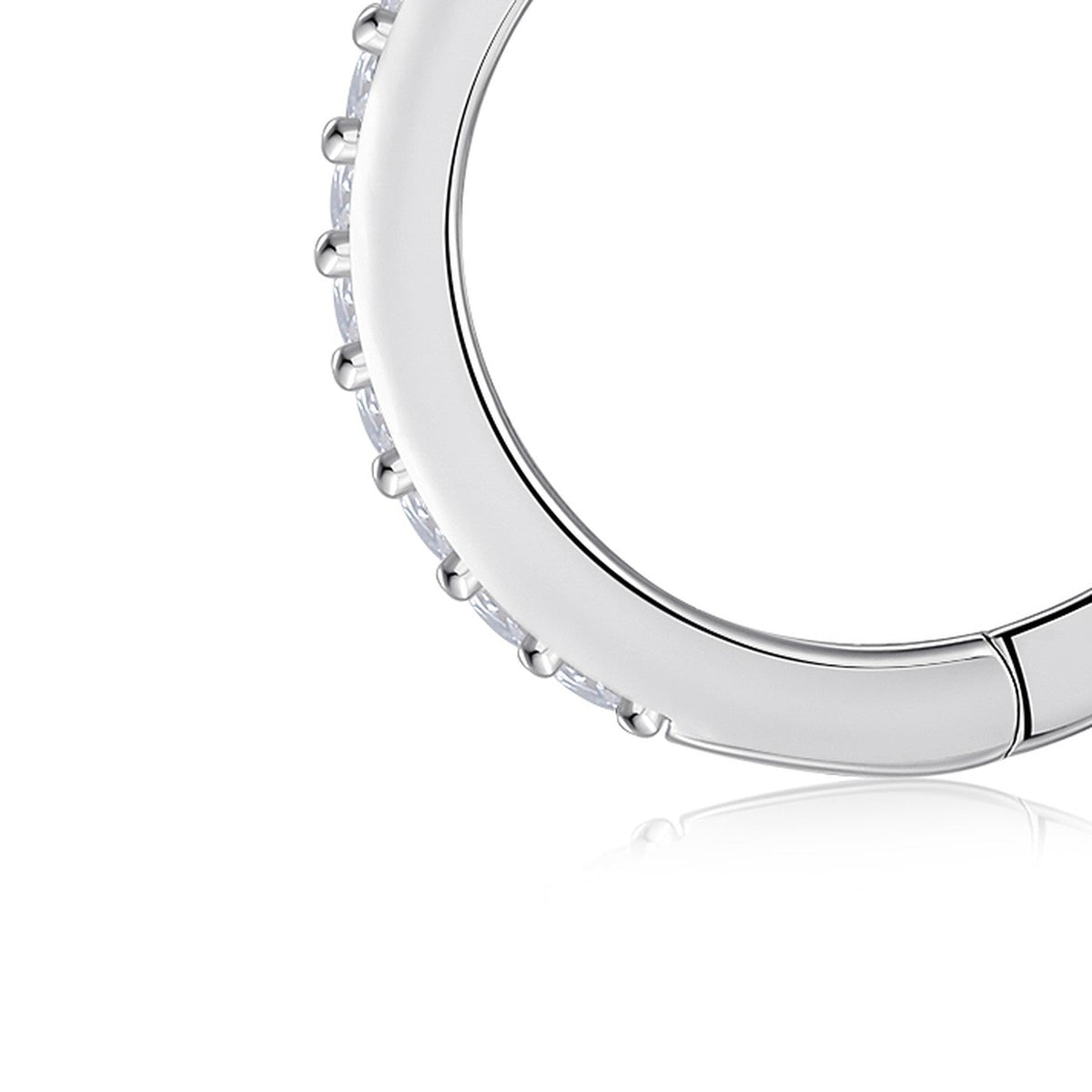 Rima Moissanite Huggie Hoop Earrings in Sterling Silver