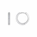 Rima Moissanite Huggie Hoop Earrings in Sterling Silver