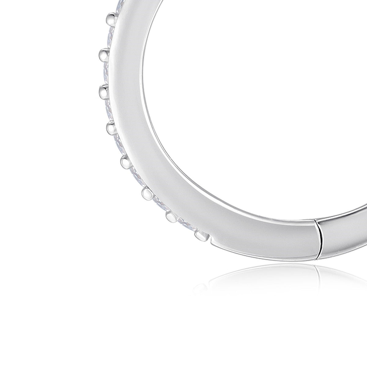 Solco Moissanite Huggie Hoop Earrings in Sterling Silver