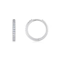 Solco Moissanite Huggie Hoop Earrings in Sterling Silver