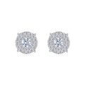 Radiale Moissanite Halo Stud Earrings in Sterling Silver