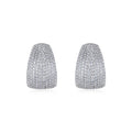 Cupola Moissanite Half-Hoop Stud Earrings in Sterling Silver