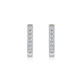Arco Moissanite Huggie Hoop Earrings in Sterling Silver