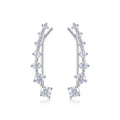 Salita Moissanite Ear Climber Earrings in Sterling Silver