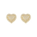 Batticuore Moissanite Heart Stud Earrings in Gold-Tone Sterling Silver