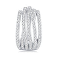 Fascia Moissanite Huggie Hoop Earrings in Sterling Silver