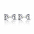 Fiocchetto Moissanite Bow Stud Earrings in Sterling Silver
