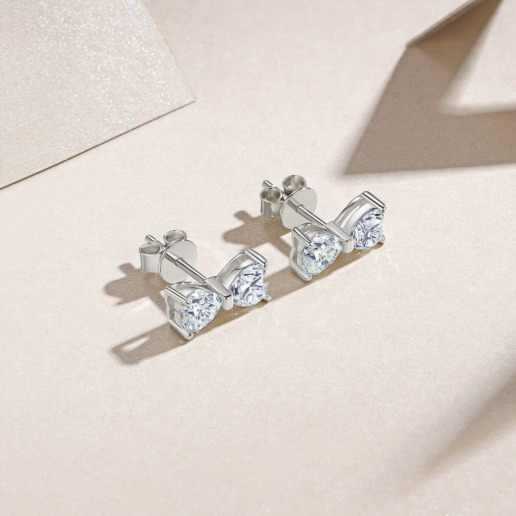 Fiocchetto Moissanite Bow Stud Earrings in Sterling Silver