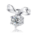 Nastro Moissanite Bow Stud Earrings in Sterling Silver