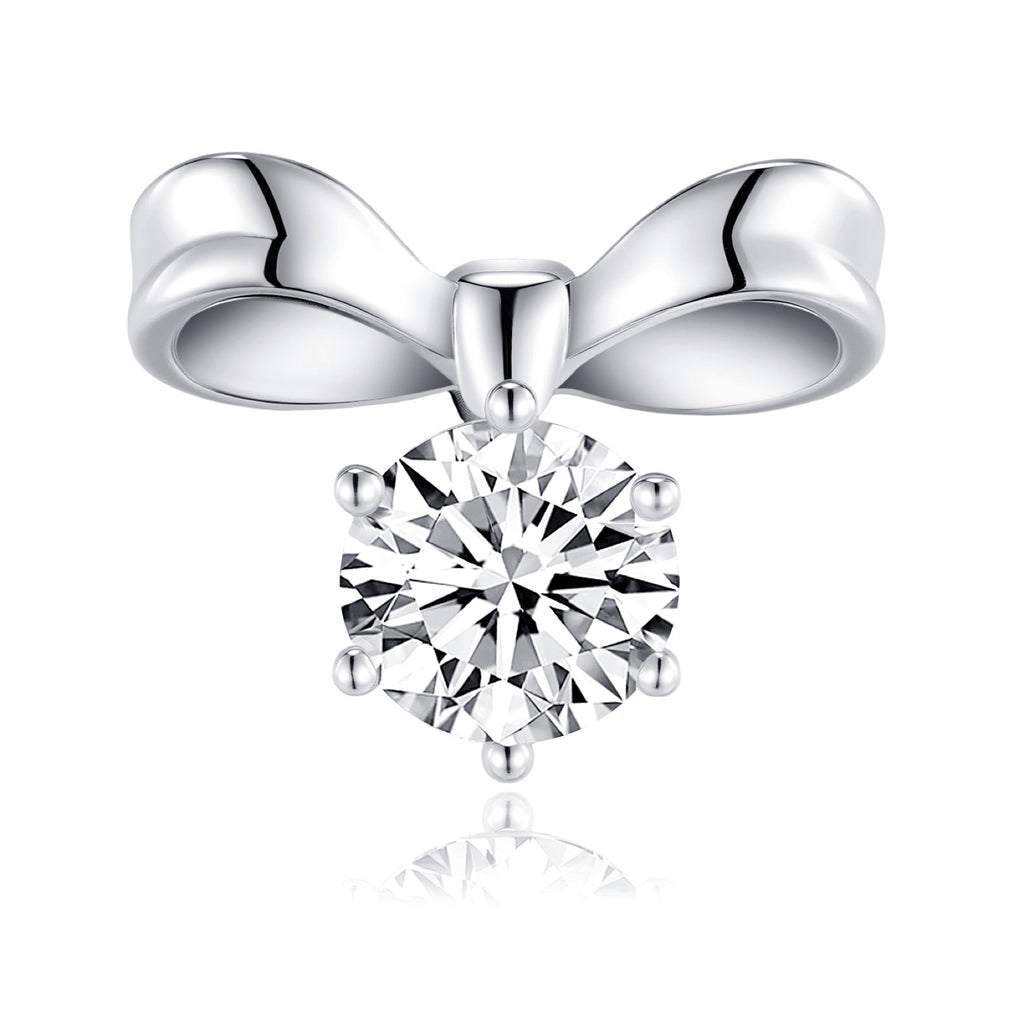 Nastro Moissanite Bow Stud Earrings in Sterling Silver