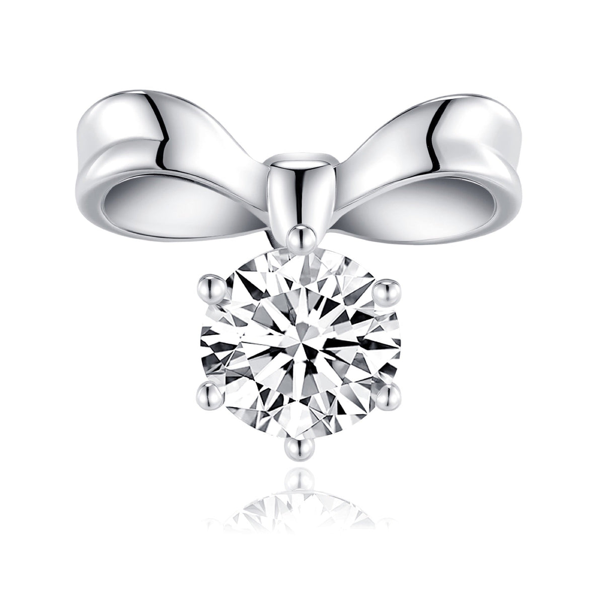 Nastro Moissanite Bow Stud Earrings in Sterling Silver