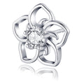 Plumeria Moissanite Flower Stud Earrings in Sterling Silver