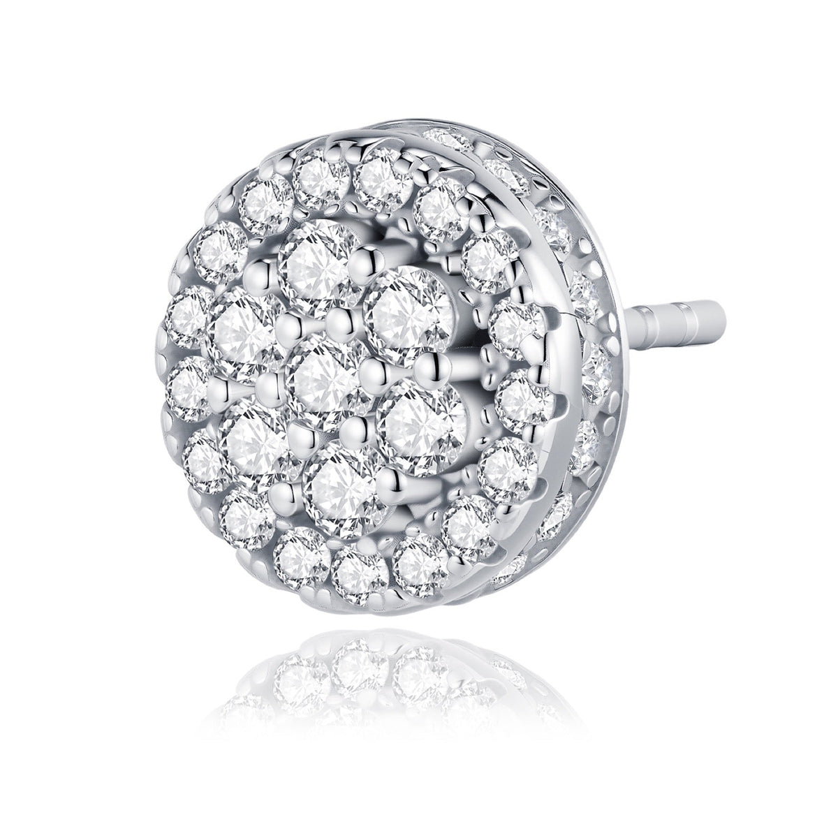 Cupolino Moissanite Cluster Stud Earrings in Sterling Silver