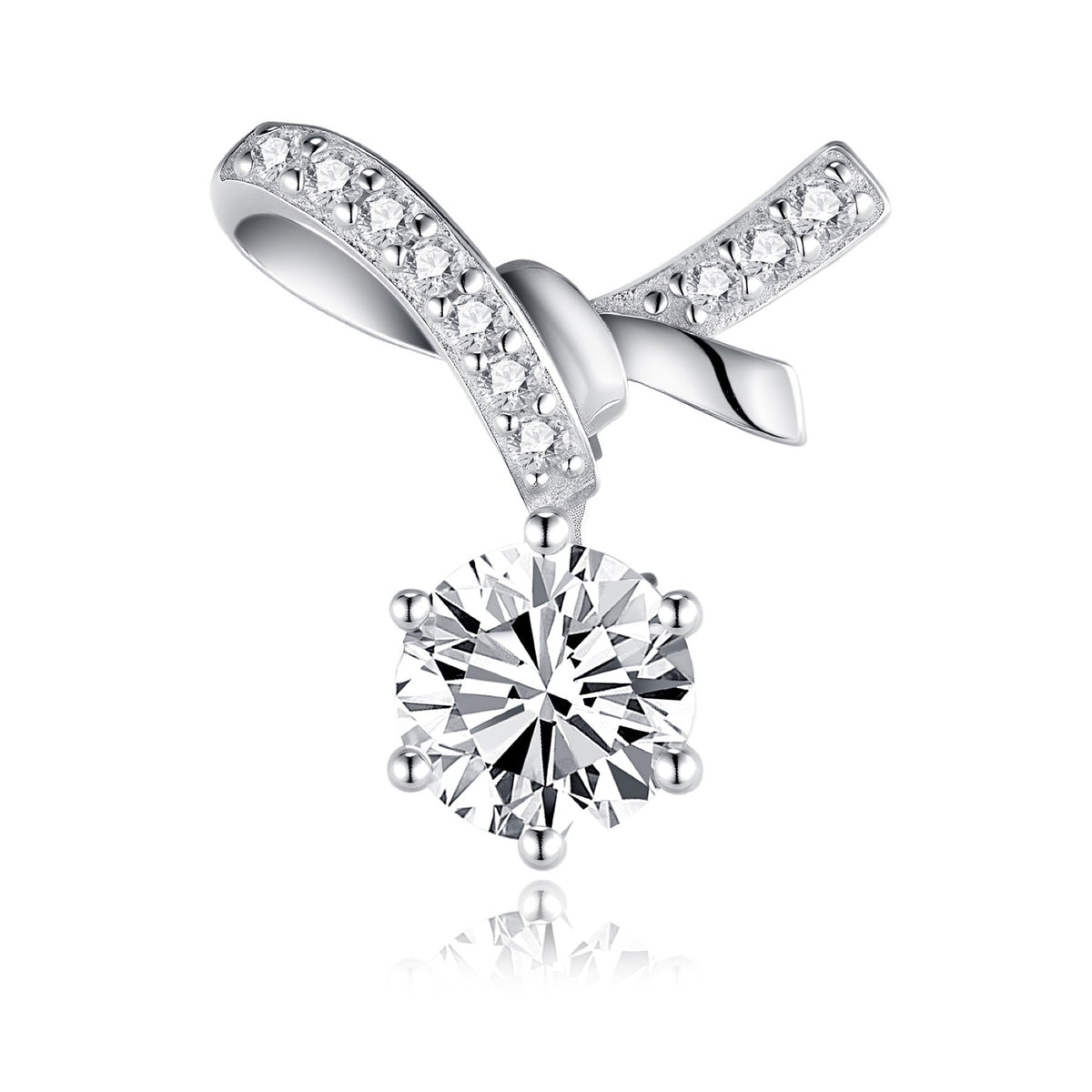 Twistlet Moissanite Drop Stud Earrings in Sterling Silver