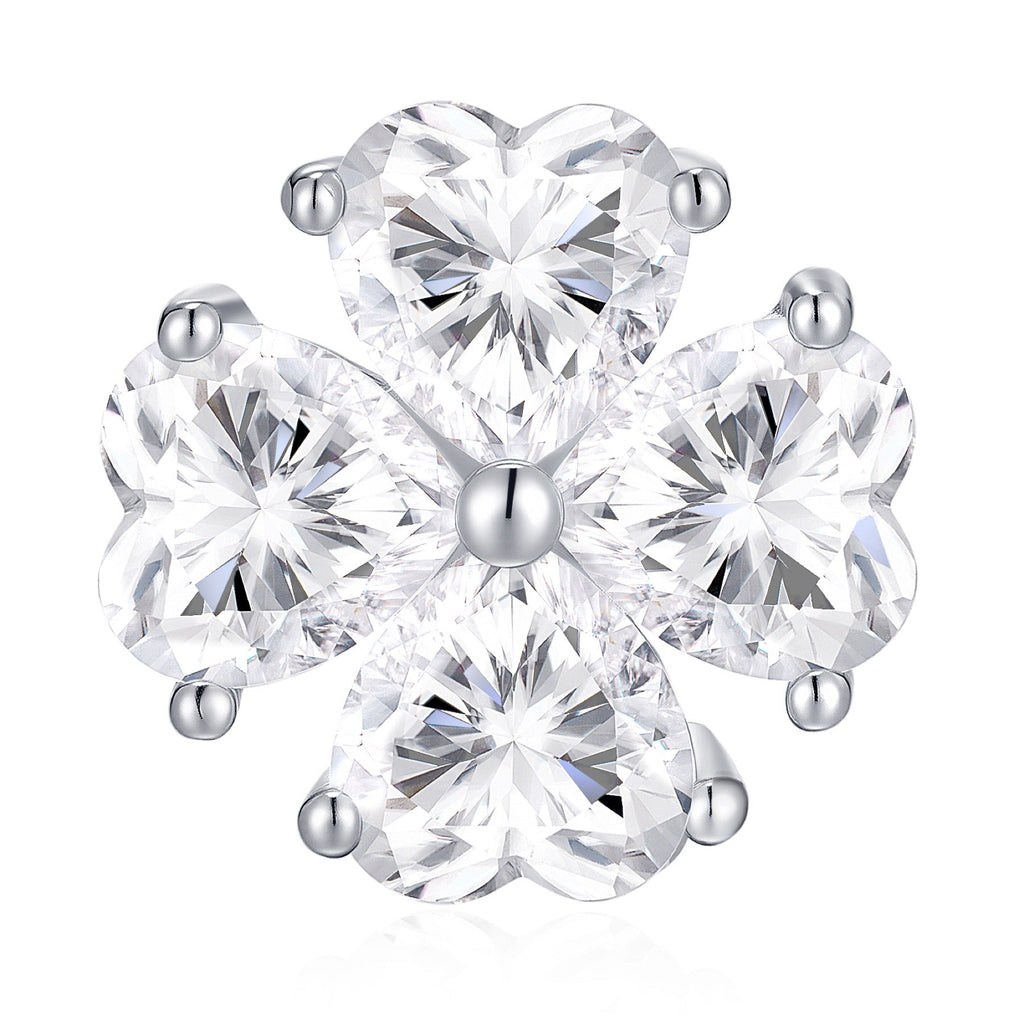 Amoreflor Moissanite Cluster Stud Earrings in Sterling Silver