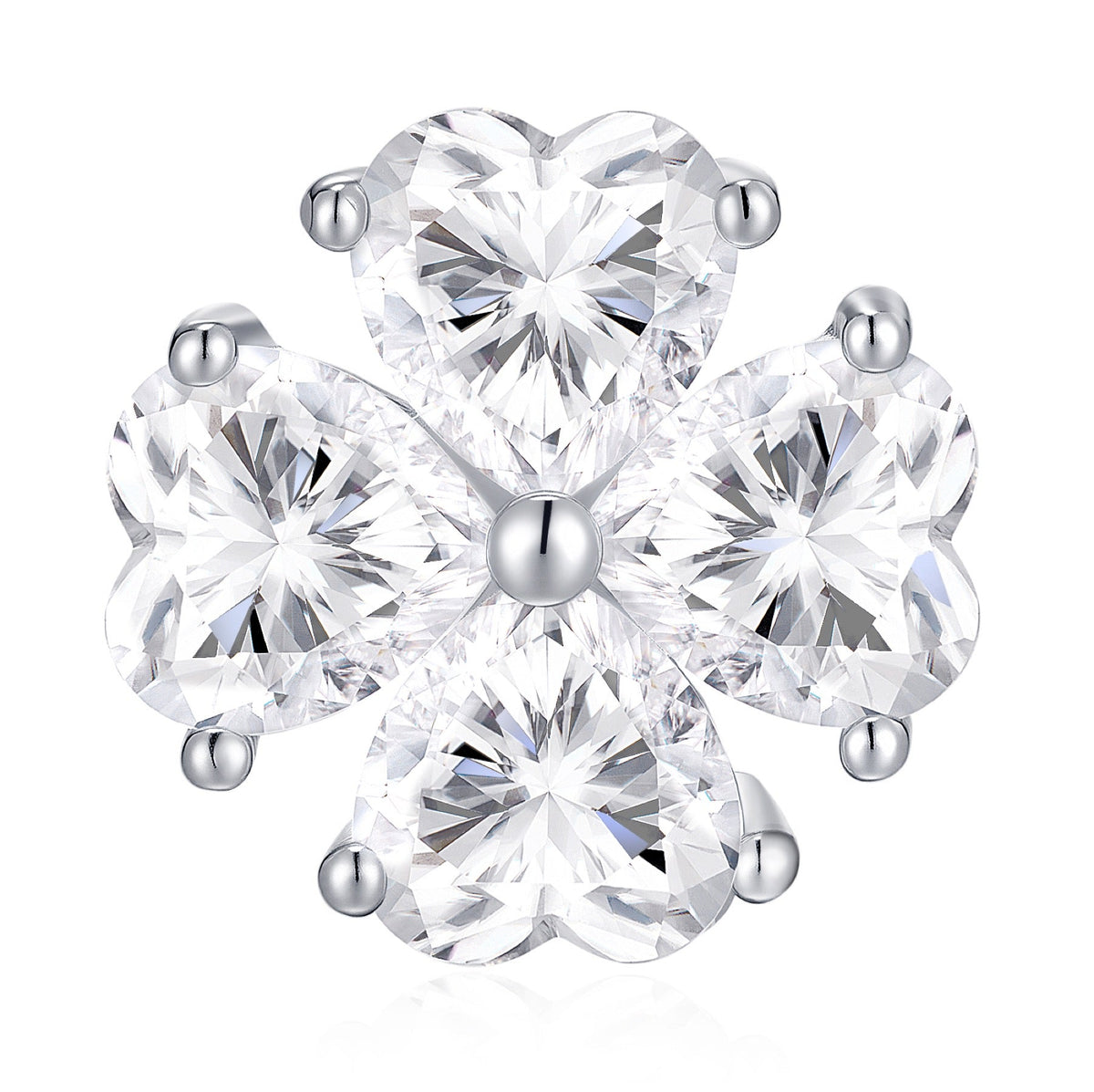 Amoreflor Moissanite Cluster Stud Earrings in Sterling Silver