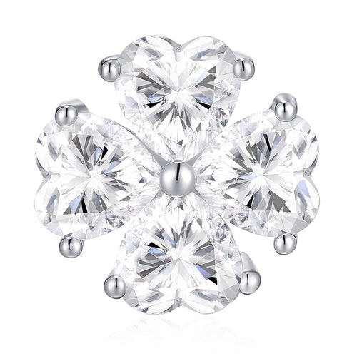 Amoreflor Moissanite Cluster Stud Earrings in Sterling Silver