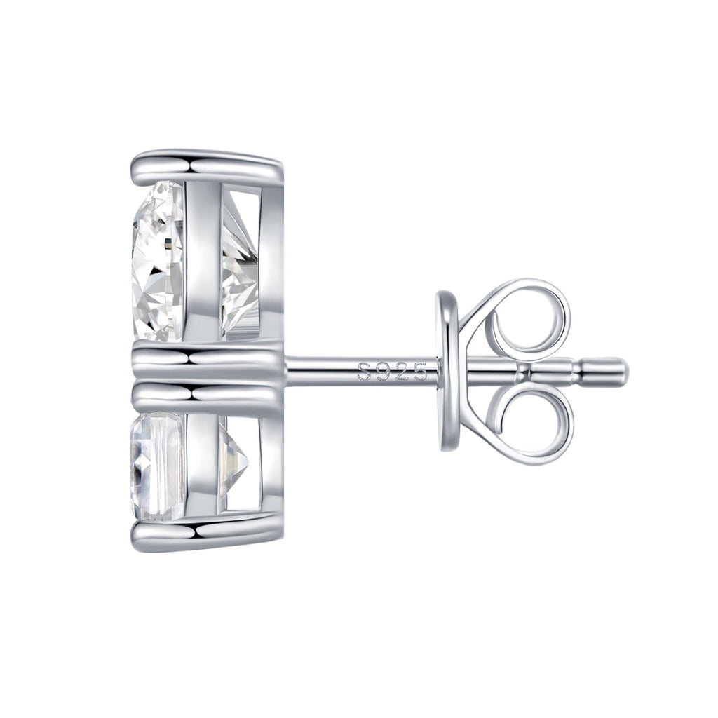 Cortese Moissanite Drop Stud Earrings in Sterling Silver