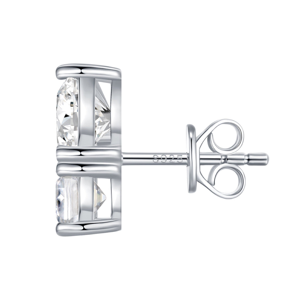 Cortese Moissanite Drop Stud Earrings in Sterling Silver