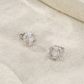Palazzo Moissanite Halo Stud Earrings in Sterling Silver