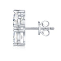 Cuoretto Moissanite Cluster Stud Earrings in Sterling Silver
