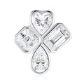 Quadricuore Moissanite Clover Stud Earrings in Sterling Silver