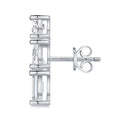 Colonnina Moissanite Drop Stud Earrings in Sterling Silver
